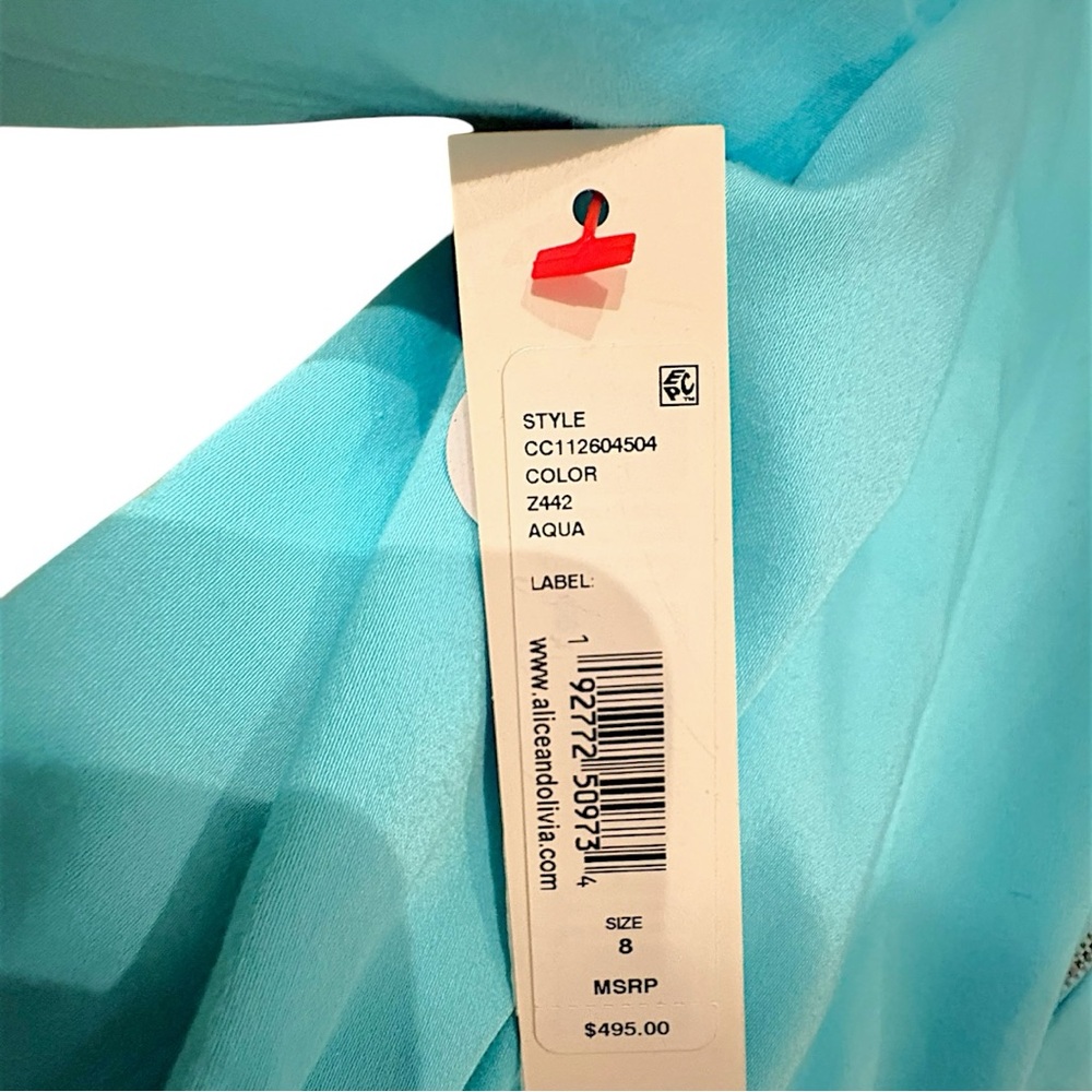 NWT ALICE + OLIVIA Shayla Tiered Gathered Cotton-blend Maxi Dress - Picture 12 of 15